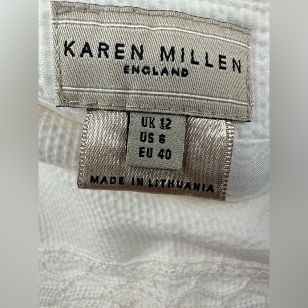 Karen Millen White IvoryTiered Midi Skirt 8 - Picture 3 of 4